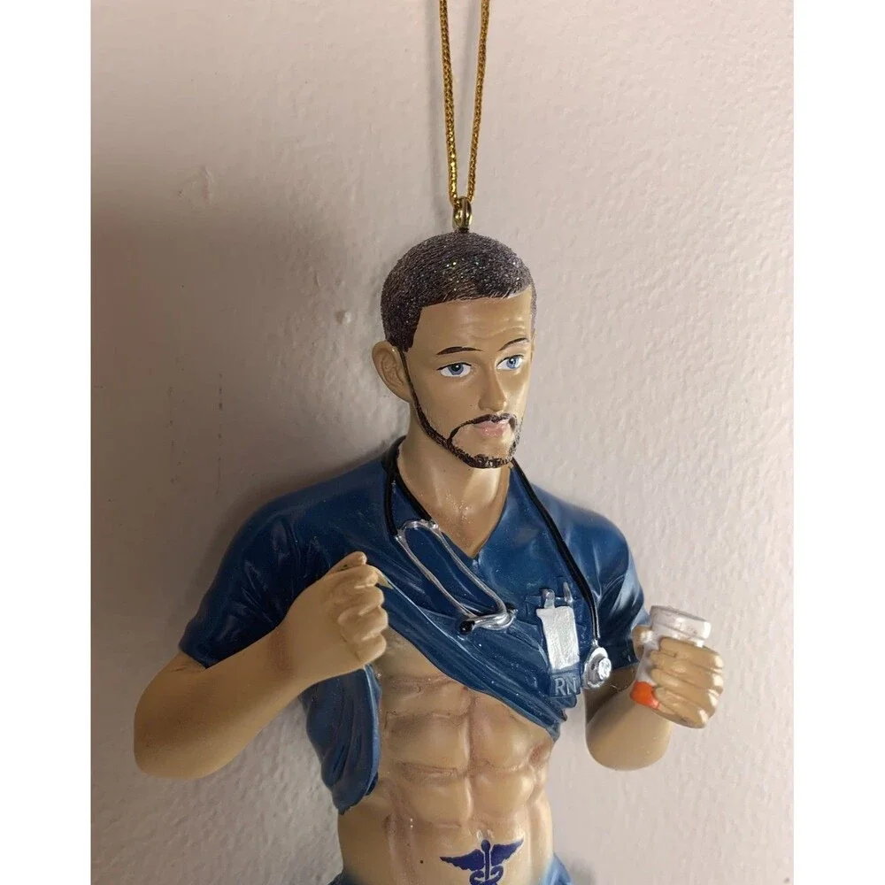 December Diamonds Merman Ornament 55-55133  Nurse Six Pack Beach Holiday 6”